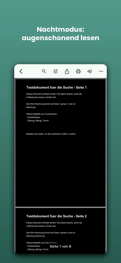 PDF Reader auf iPhone: Nachtmodus